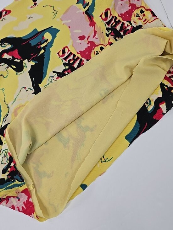 VINTAGE Joseph A. Colorful Paris Dance Print CROP TOP SZ MED Multicolor Abstract - Picture 11 of 16